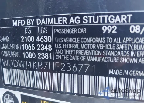 2017 Mercedes-Benz C 300 4Matic из США, поврежденный, VIN WDDWJ4KB7HF236771